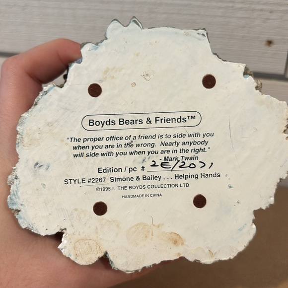 Boyd’s Bear 1995 “Helping Hands” Figurine - Picture 2 of 5